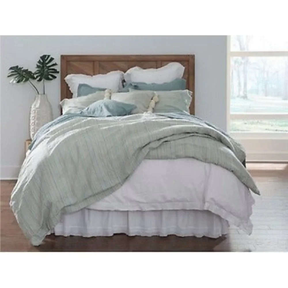 Southern Living Austen Beachy Farmhouse Linen/Cotton Duvet Cover/Shams Set King